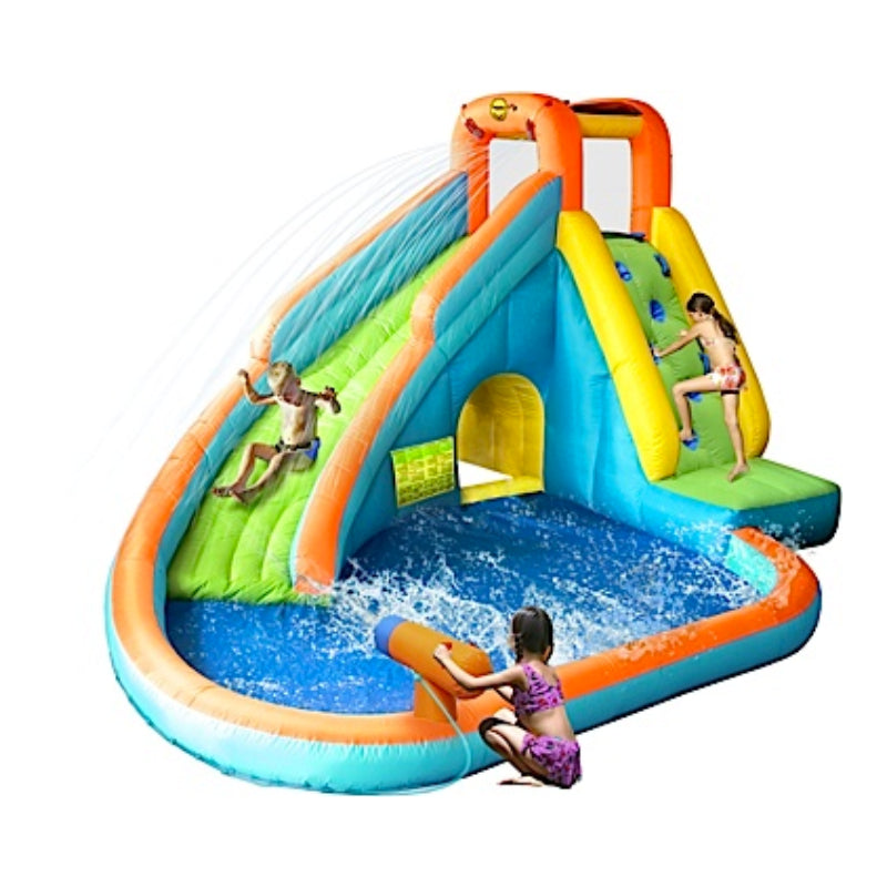 Island Water Slide with Pool water gun Little Kids Jumping Castles