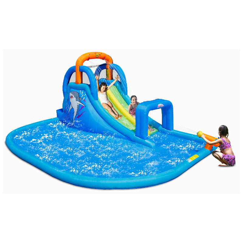Inflatable Pool Happy Hop Water Slide Shark Happy Hop Shark Pool