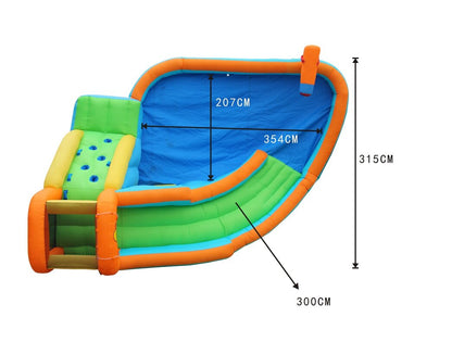 Island Water Slide with Pool and Water Gun
